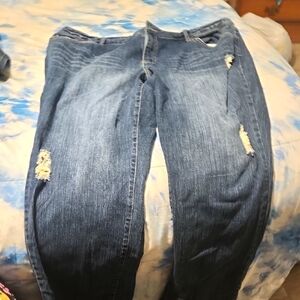 Distressed Blue Denim Jeans